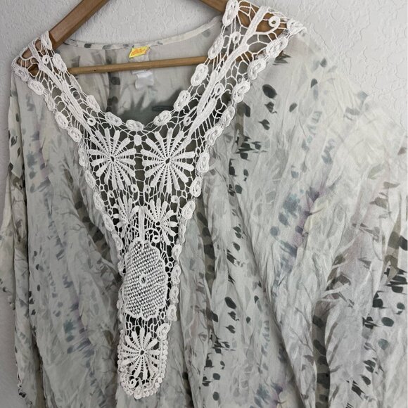 Agua Bendita Wolf Tunic, Sheer Beach Cover Up - Picture 6 of 7